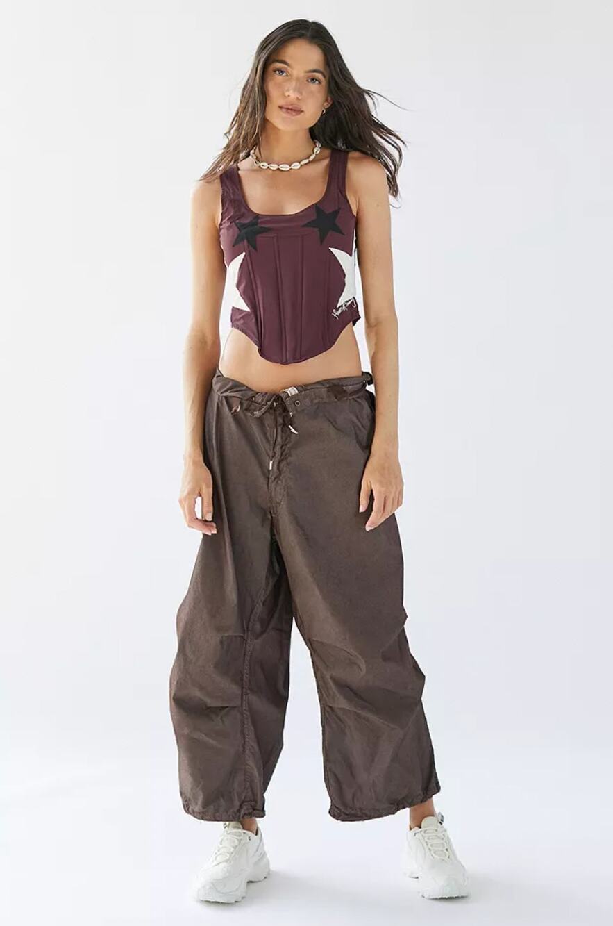 House of Sunny Saloon Red Burgundy Star Corset Top Size 8